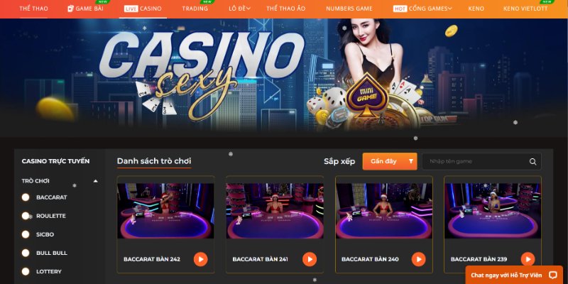 Tìm hiểu sảnh Casino SV88